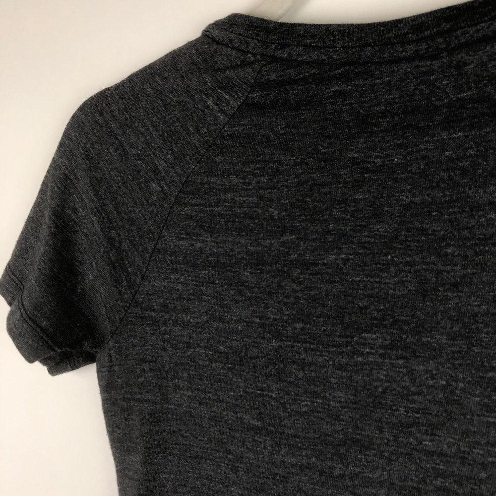 Adidas V-Neck Dark Gray Tee Shirt Cotton Blend - Picture 5 of 11